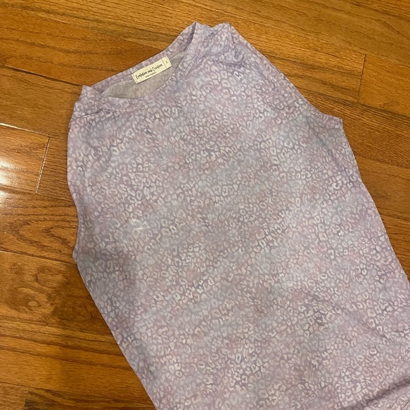 Evolution & Creation Lavender Purple Leopard Mesh Workout Athletic Tank Top S - Picture 4 of 4
